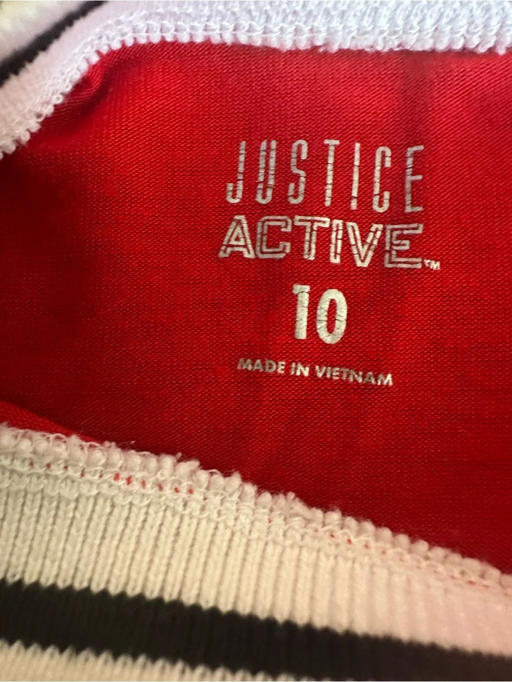 Justice Red Short-Sleeve Ringer Tee with Black & White Trim